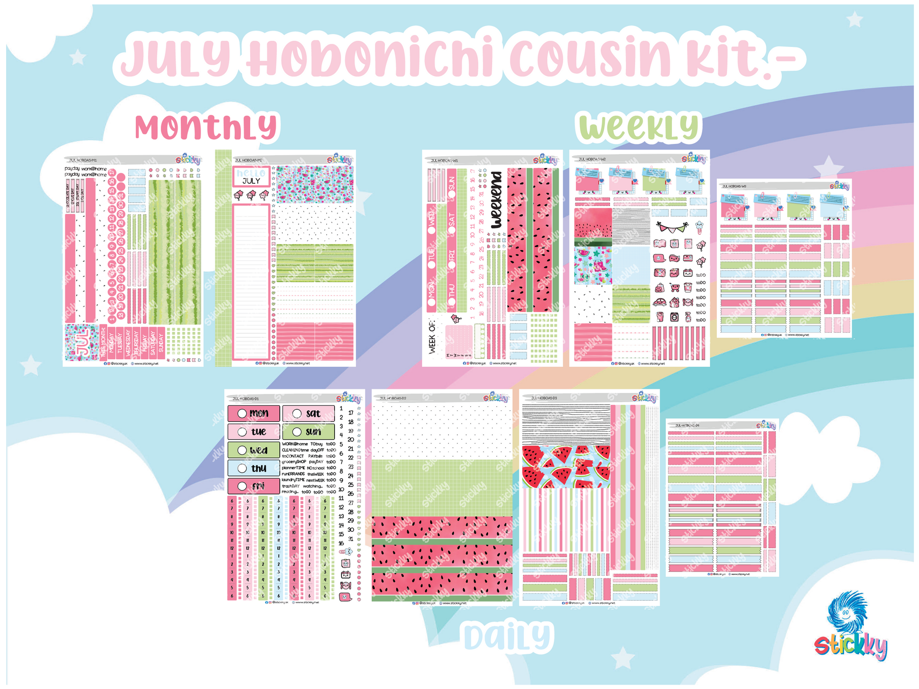 Stickky Monthly Subscription – Hobonichi Cousin (A5) ✨