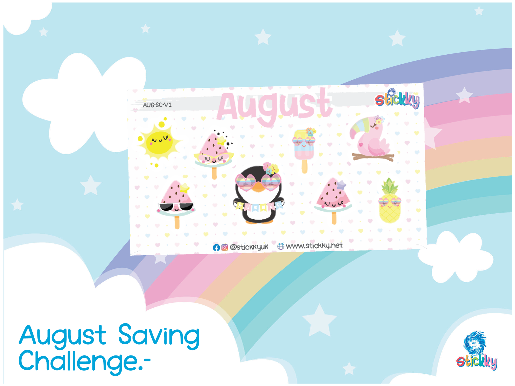 Cute August Savings Challenge
