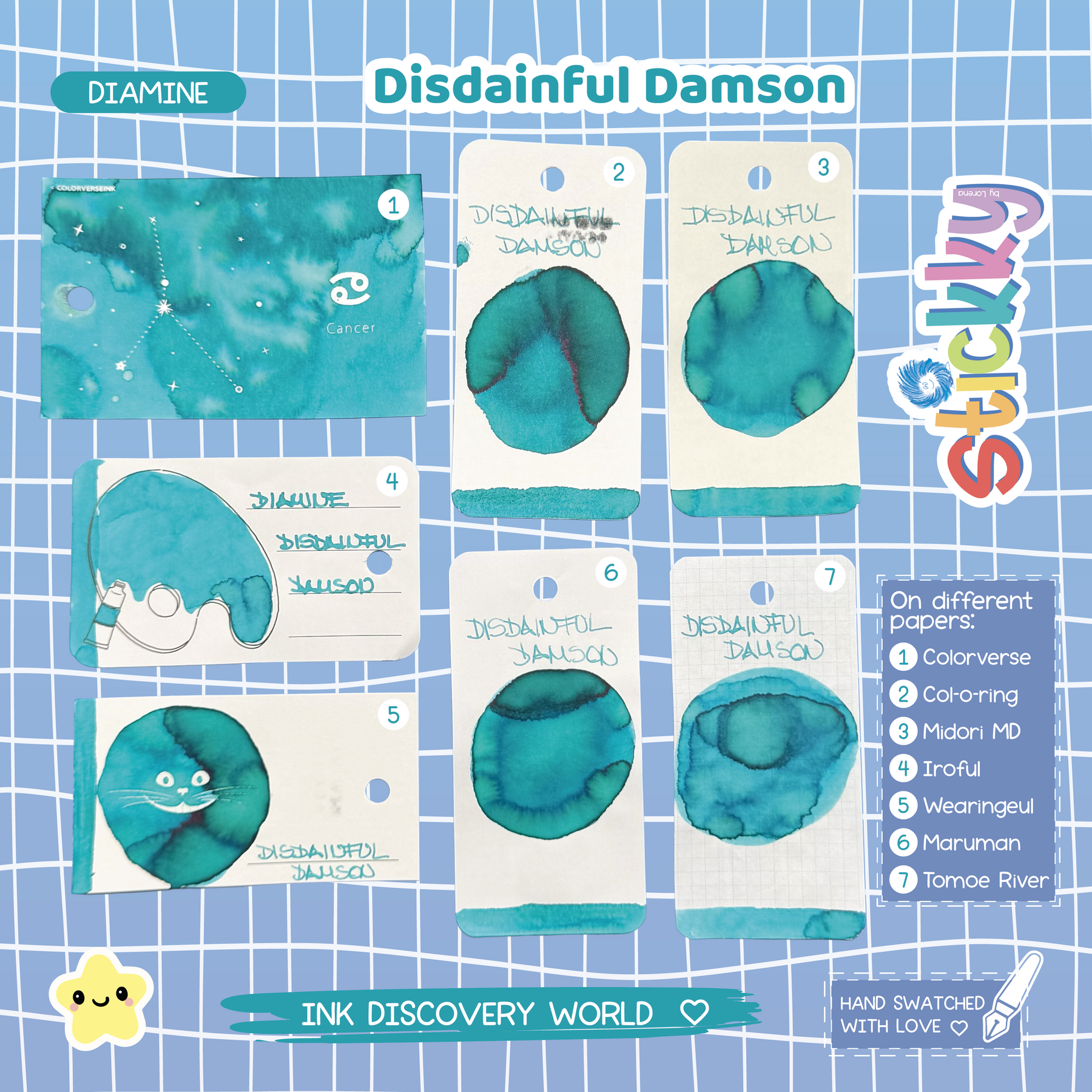 Diamine Disdainful Damson Fountain Pen Ink Sample