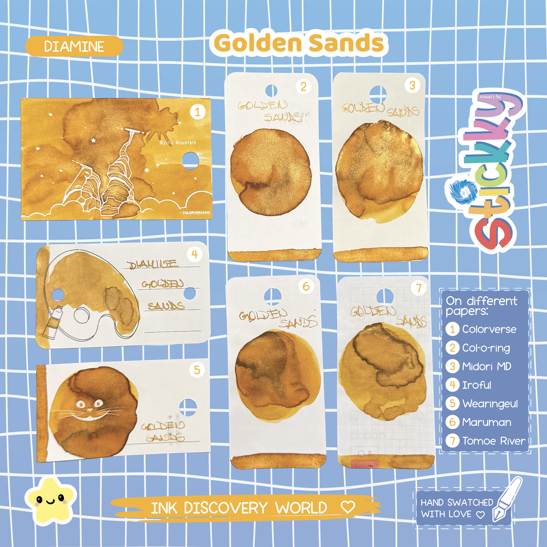 Diamine Golden Sands Fountain Pen Ink Sample