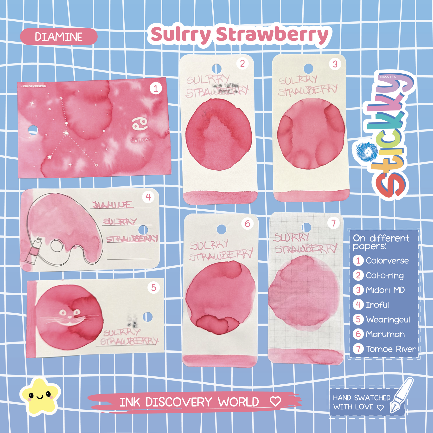 Diamine Sultry Strawberry Fountain Pen Ink Sample
