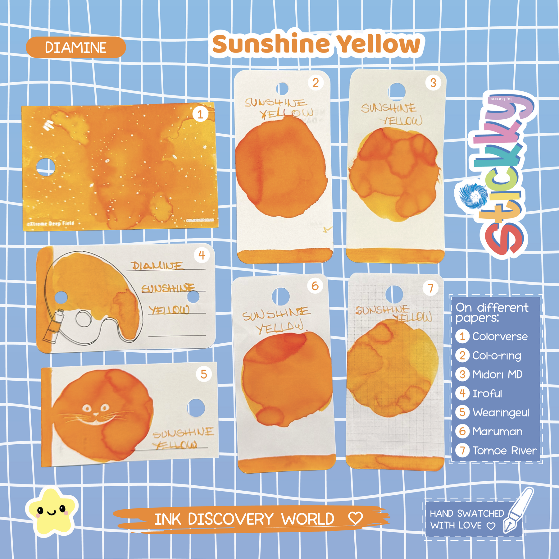 Diamine Sunshine Yellow Fountain Pen Ink Sample