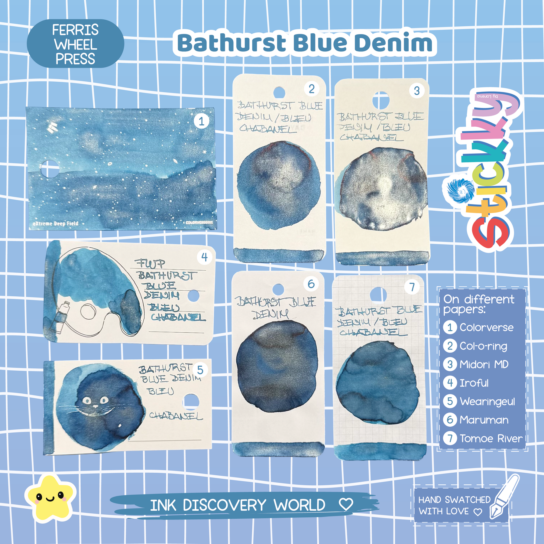 Ferris Wheel Press Bathurst Blue Denim Fountain Pen Ink Sample