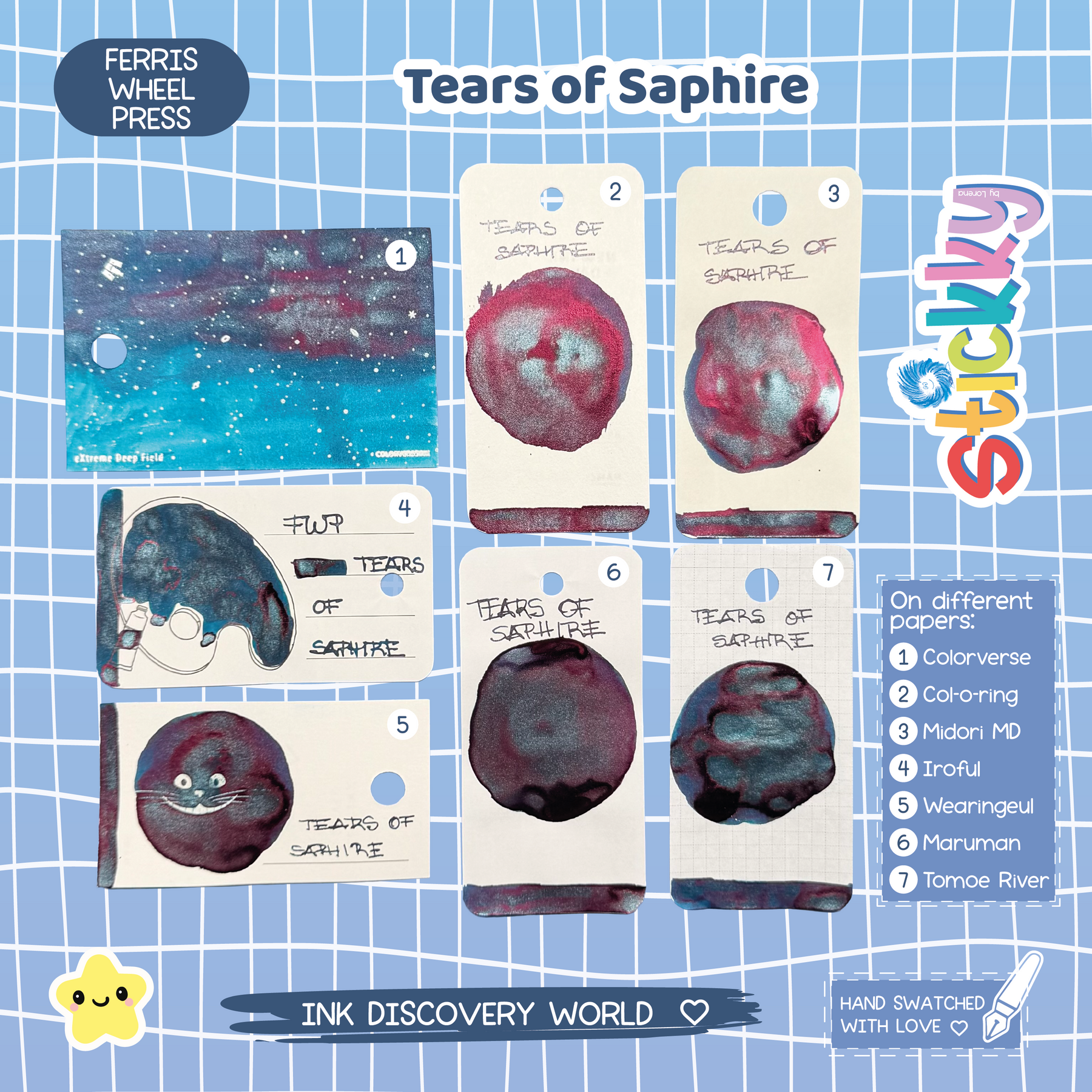 Ferris Wheel Press Tears of Sapphire Fountain Pen Ink Sample