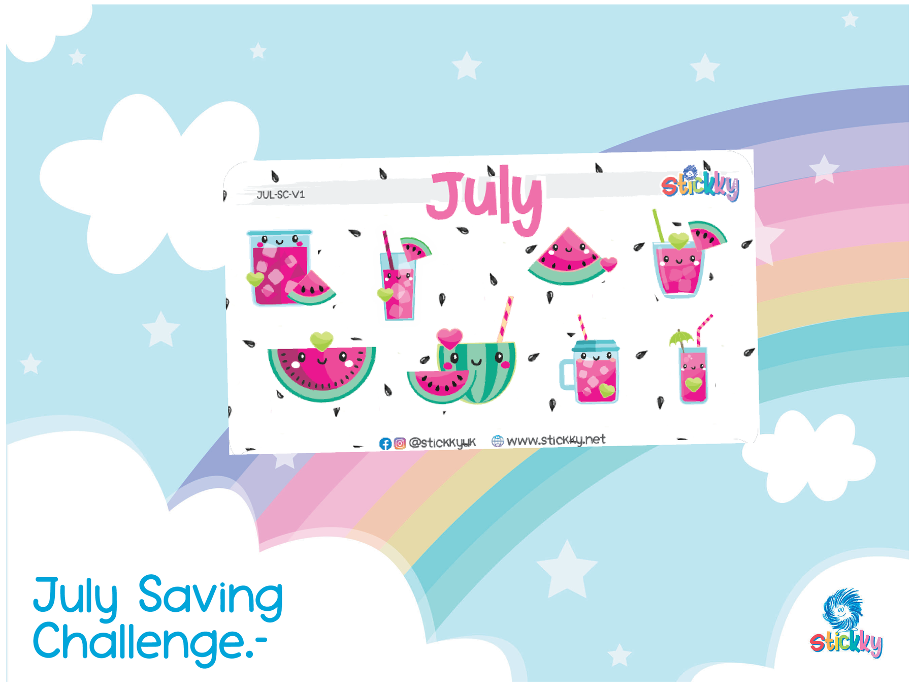 Cute July Savings Challenge