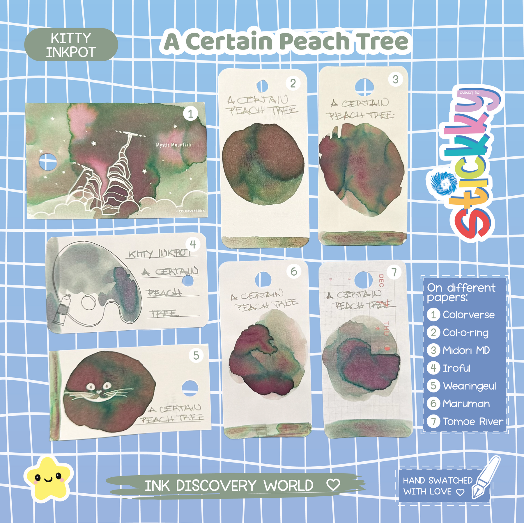 Kitty Inkpot A Certain Peach Tree Fountain Pen Ink Sample