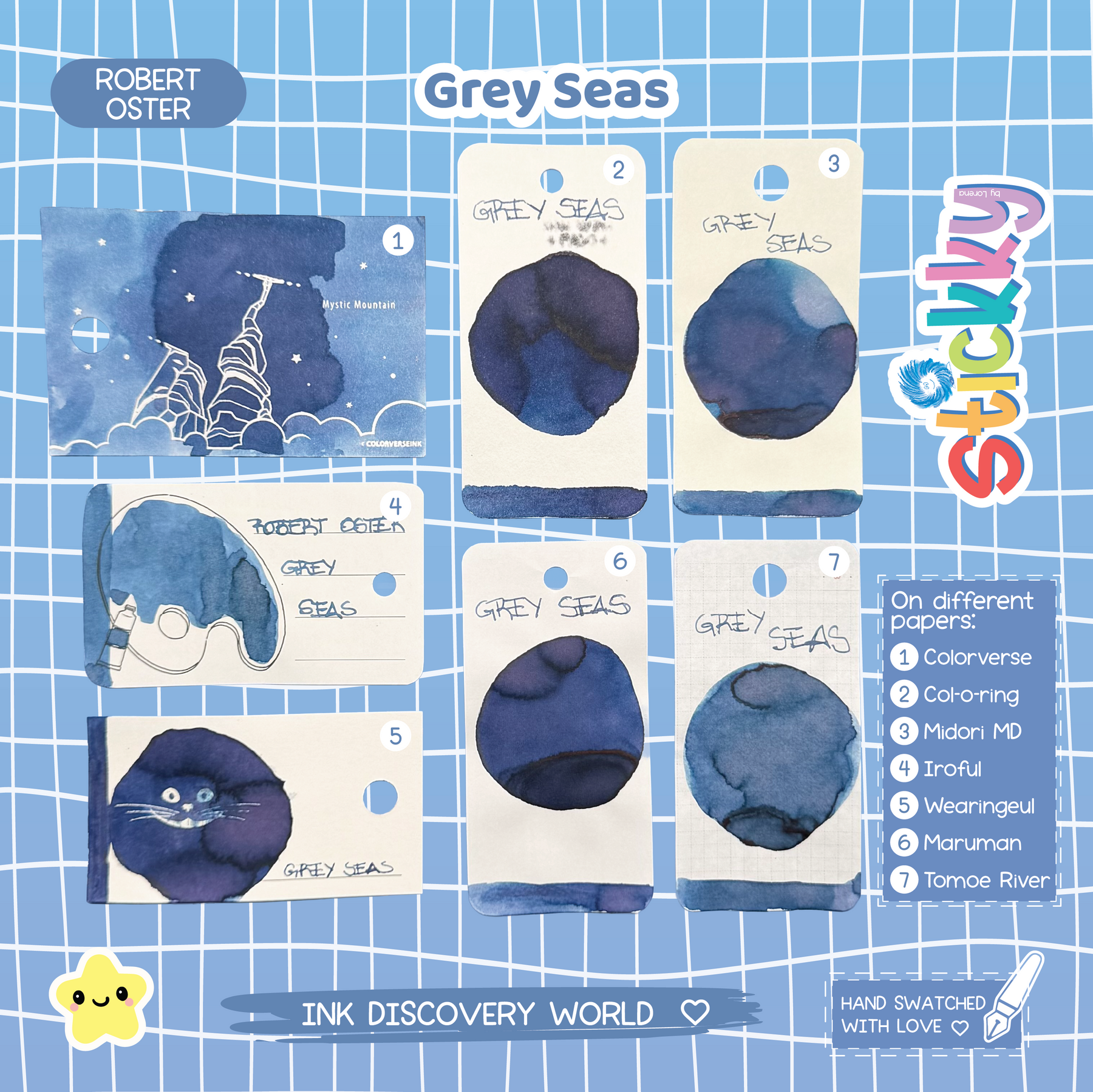 Robert Oster Grey Seas Fountain Pen Ink Sample