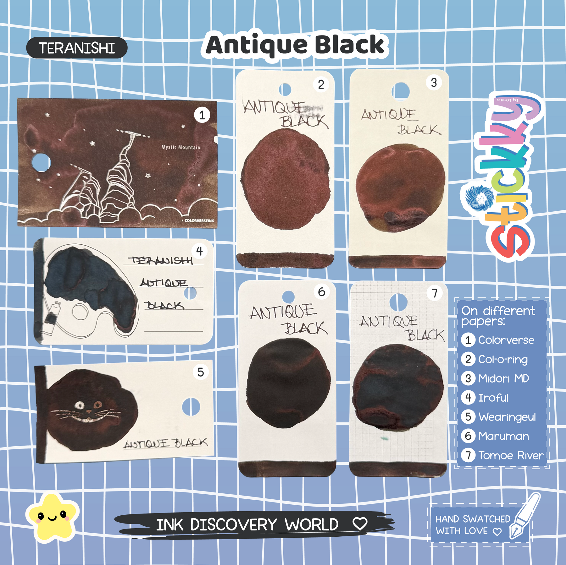 Teranishi Antique Black Fountain Pen Ink Sample