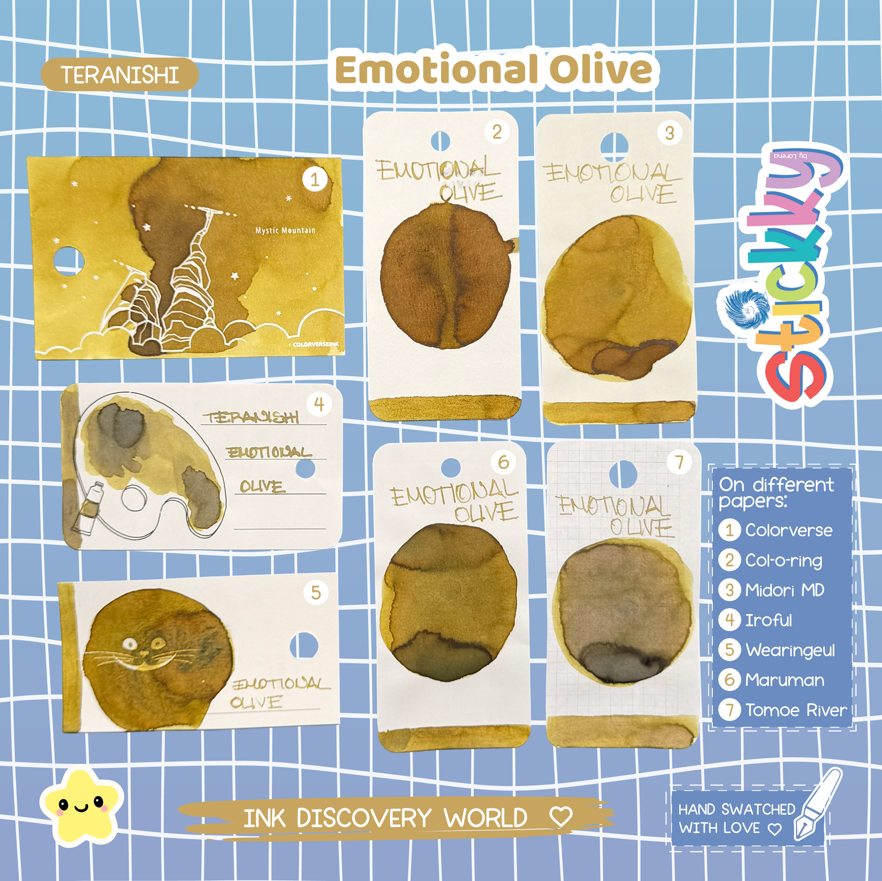 Teranishi Emotional Olive Fountain Pen Ink Sample