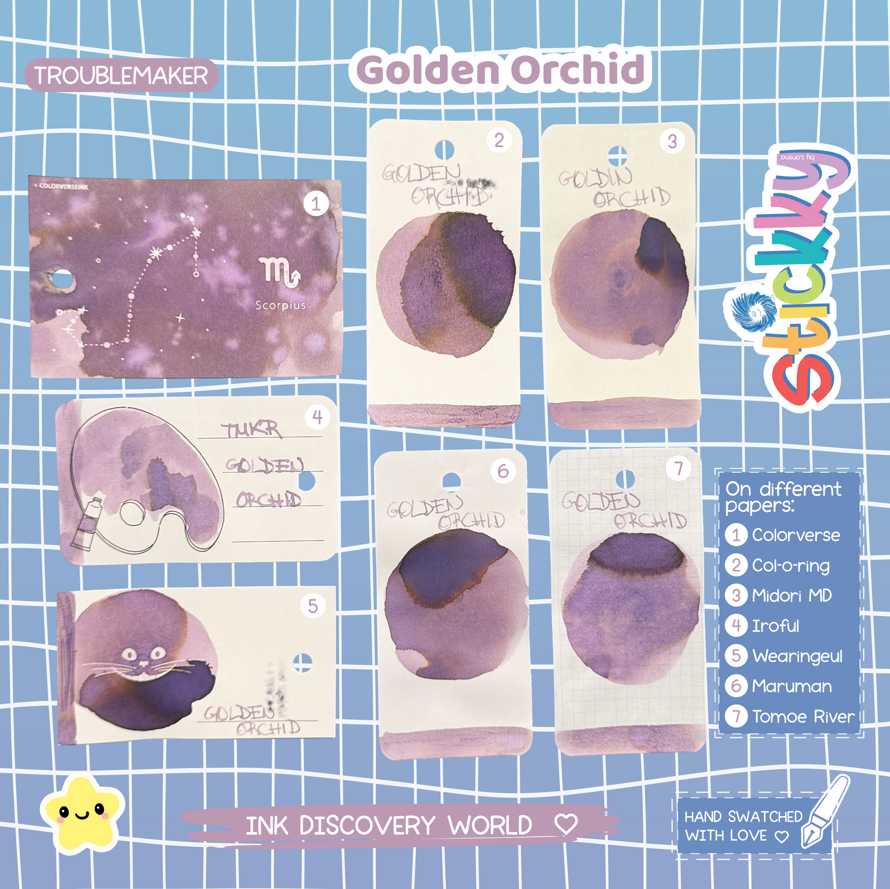 Troublemaker Golden Orchid Fountain Pen Ink Sample