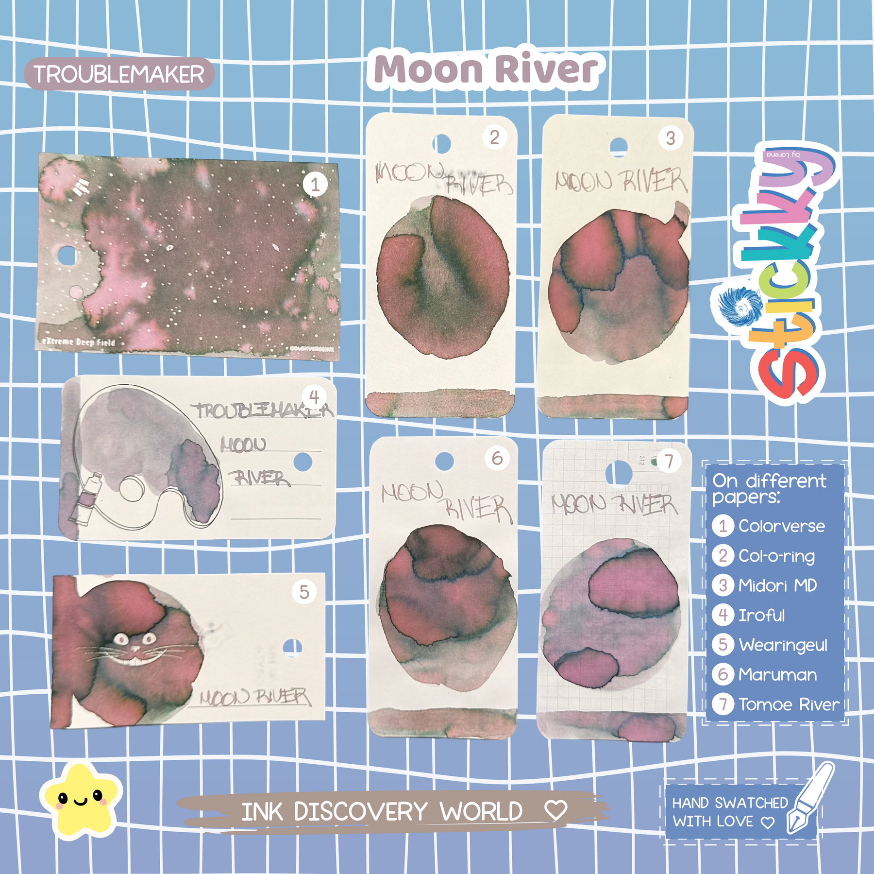 Troublemaker Moon River Fountain Pen Ink Sample