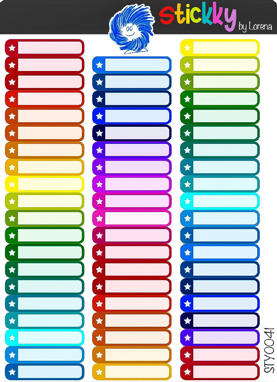 Rainbow Boxes Stickers Sheet