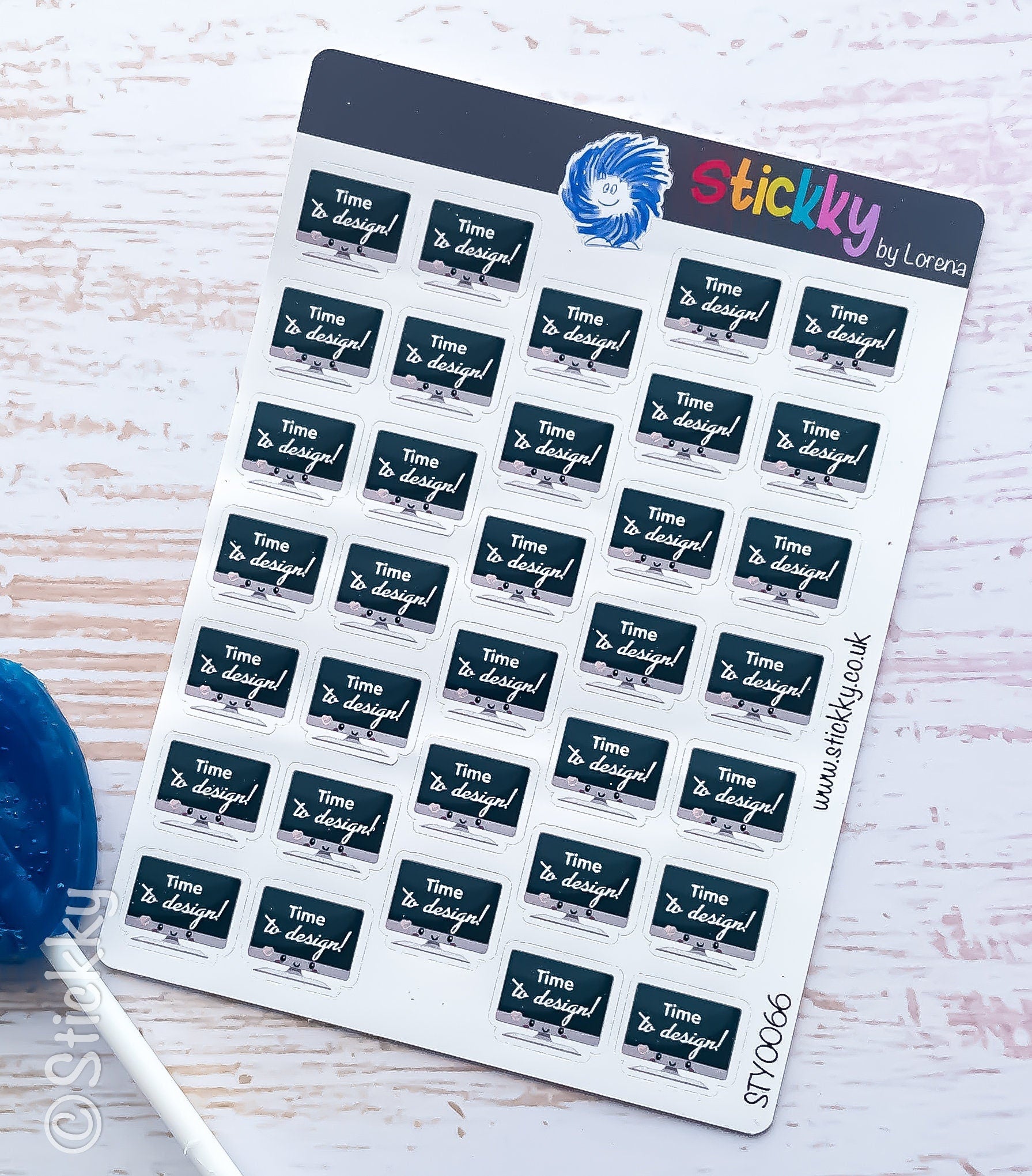 Time To Design Mac PC Stickers Sheet.-