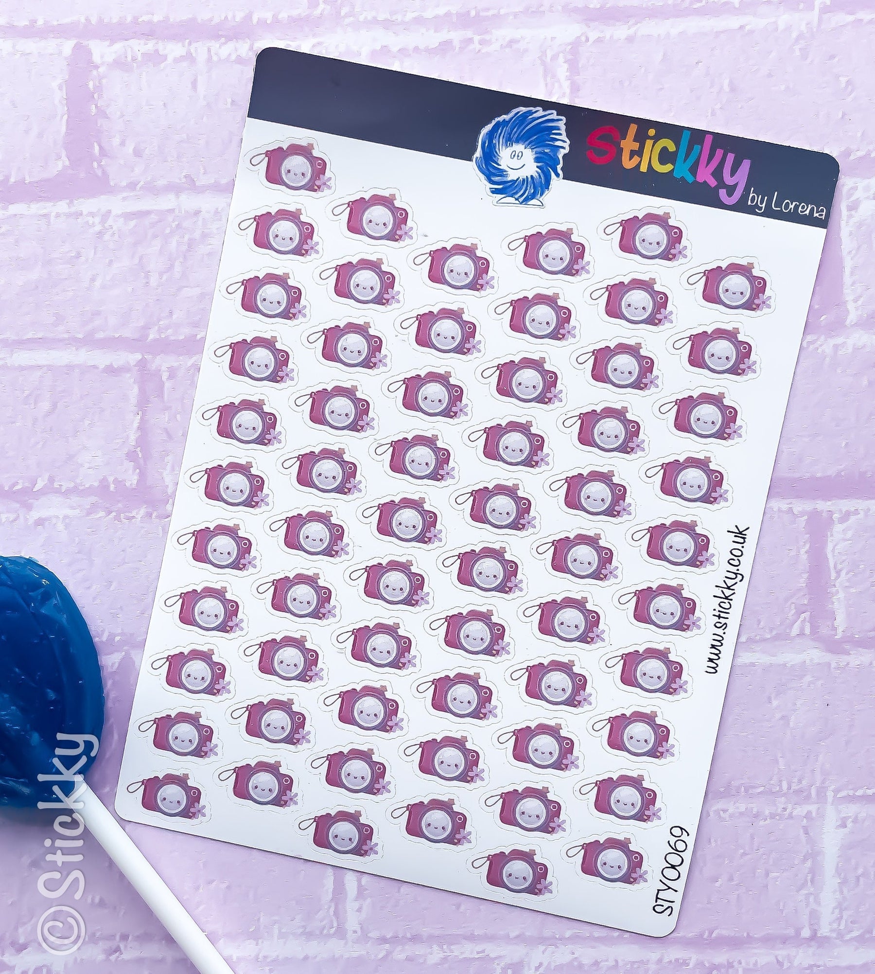 Camera Photo Stickers Sheet.-