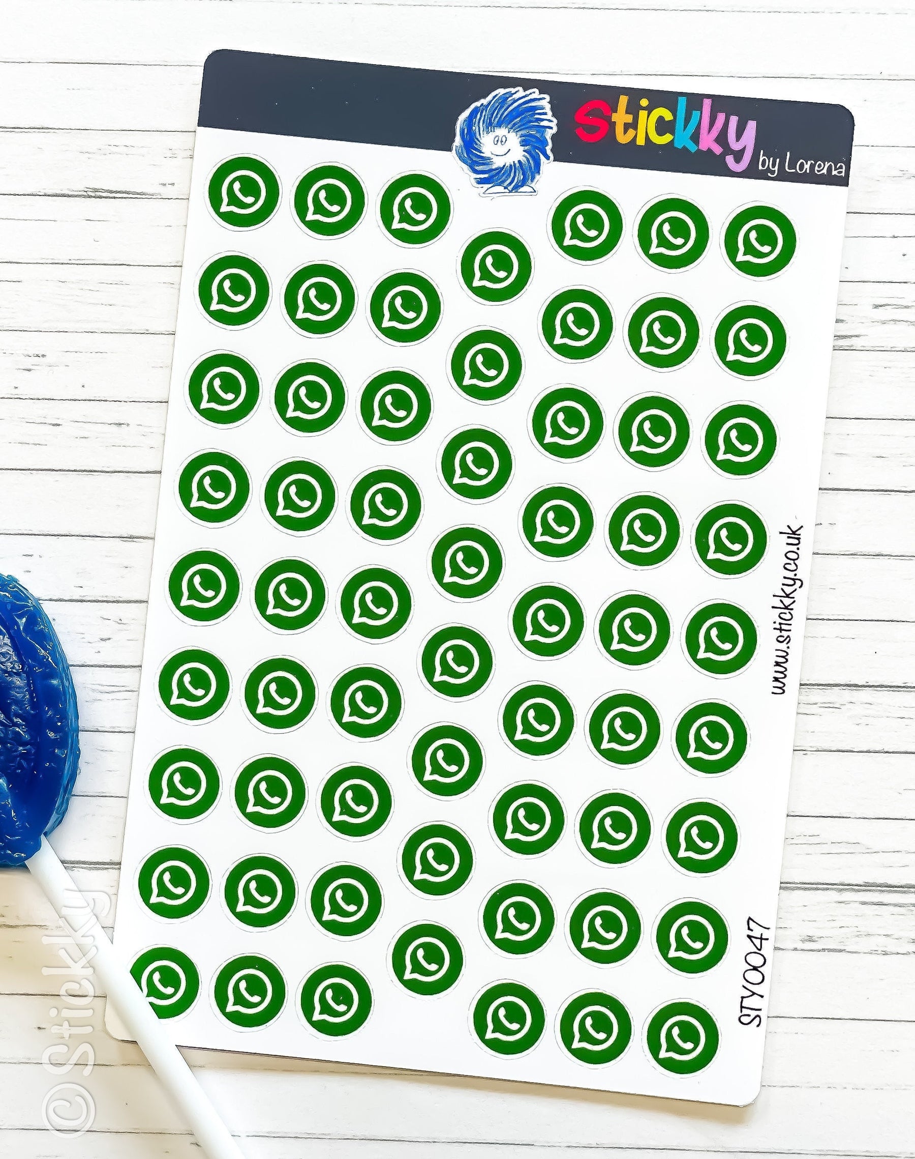 Social Media WhatsApp Logo Stickers Sheet.-