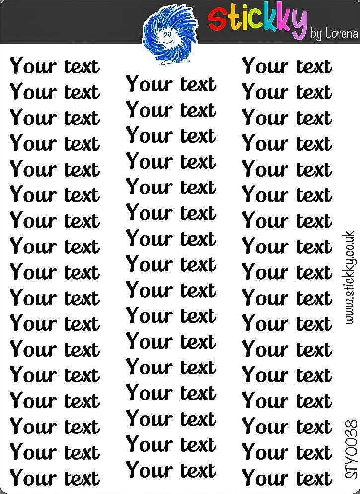 CUSTOM Words functional planner stickers - Mini Scripts 6.-