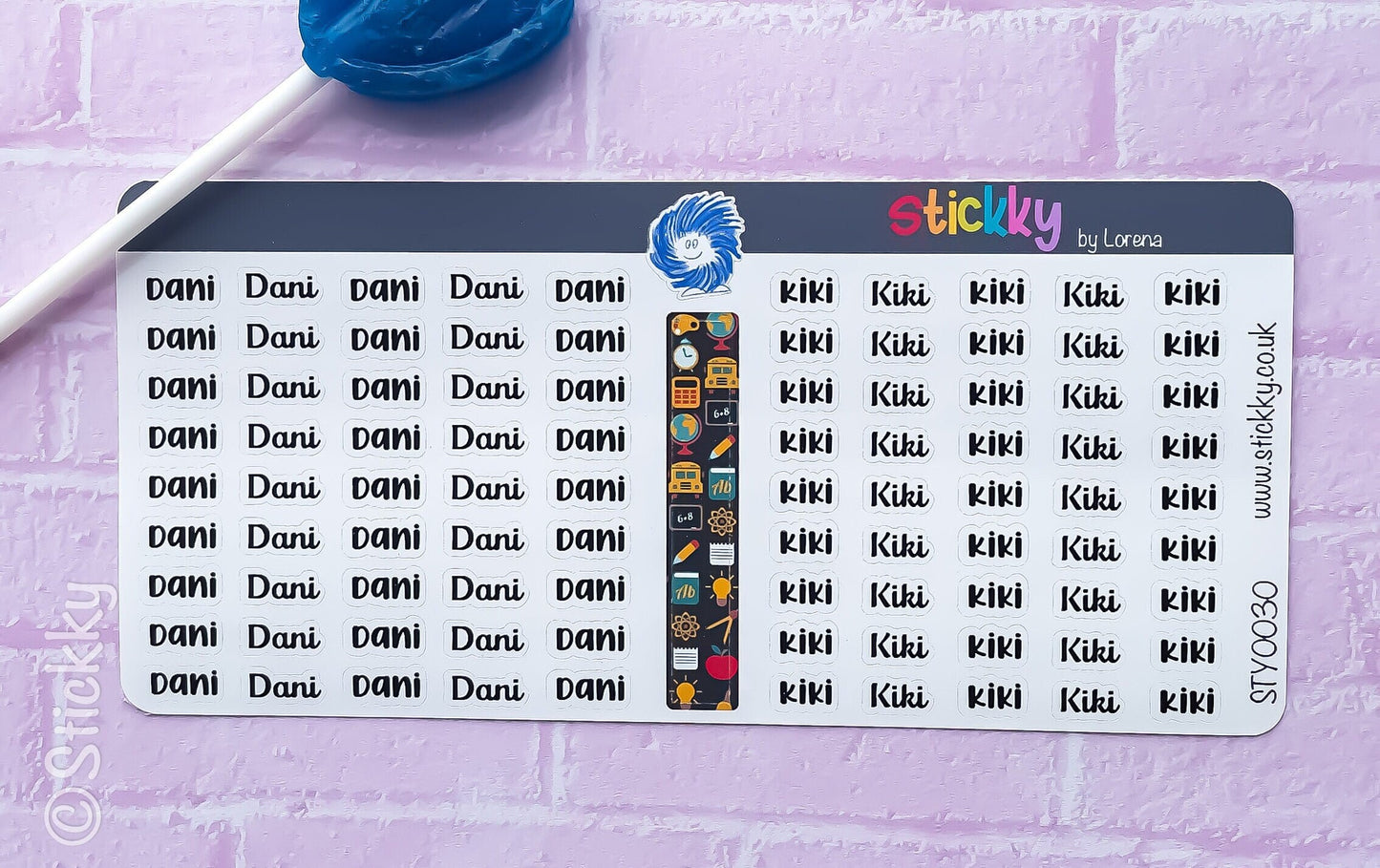 Back to School - The School Year Dates and Events - Custom Kids names Stickers Sheet.-