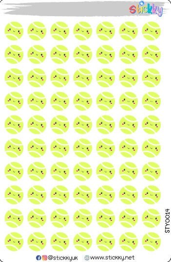 Tennis Ball Stickers Sheet