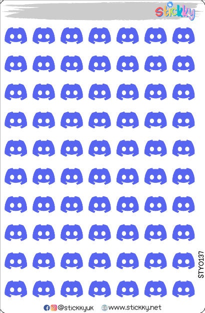 Social Media Discord Logo Stickers Sheet.-