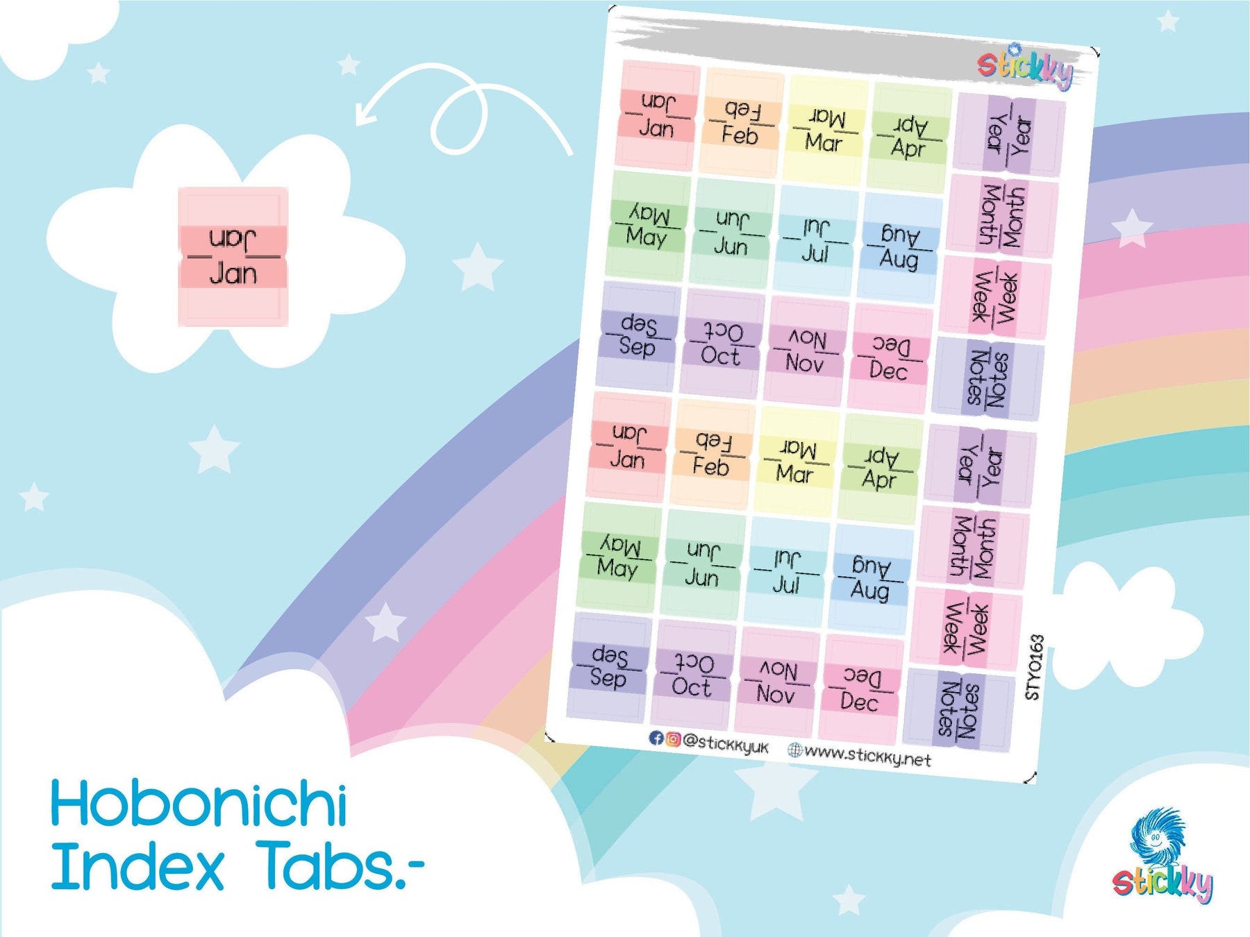 Cute Hobonichi Index Tabs.-