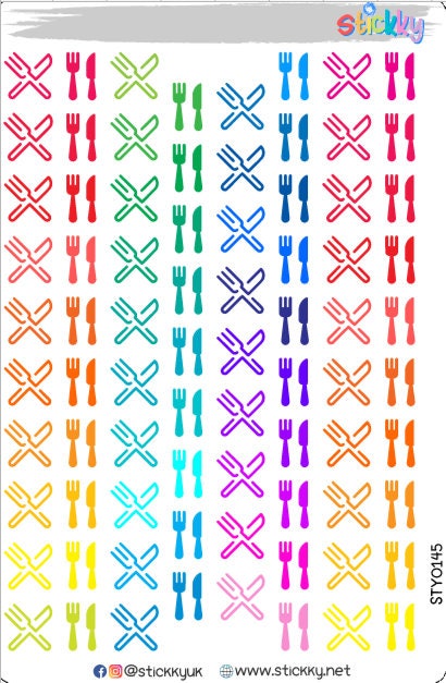 Silverware Stickers Sheet.-