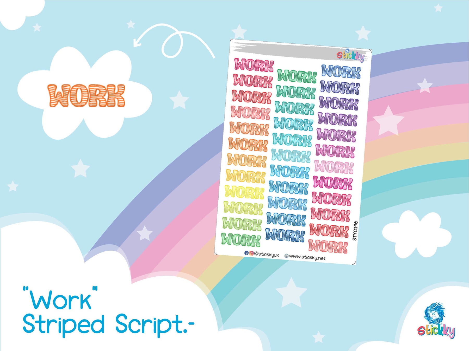 Work Script Planner Stickers Sheet.-