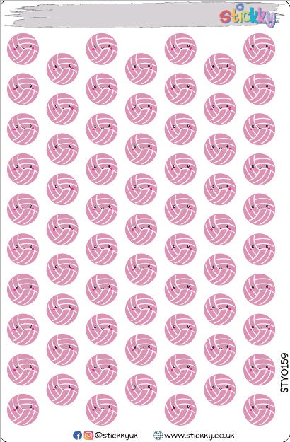 Netball Ball Stickers Sheet.-