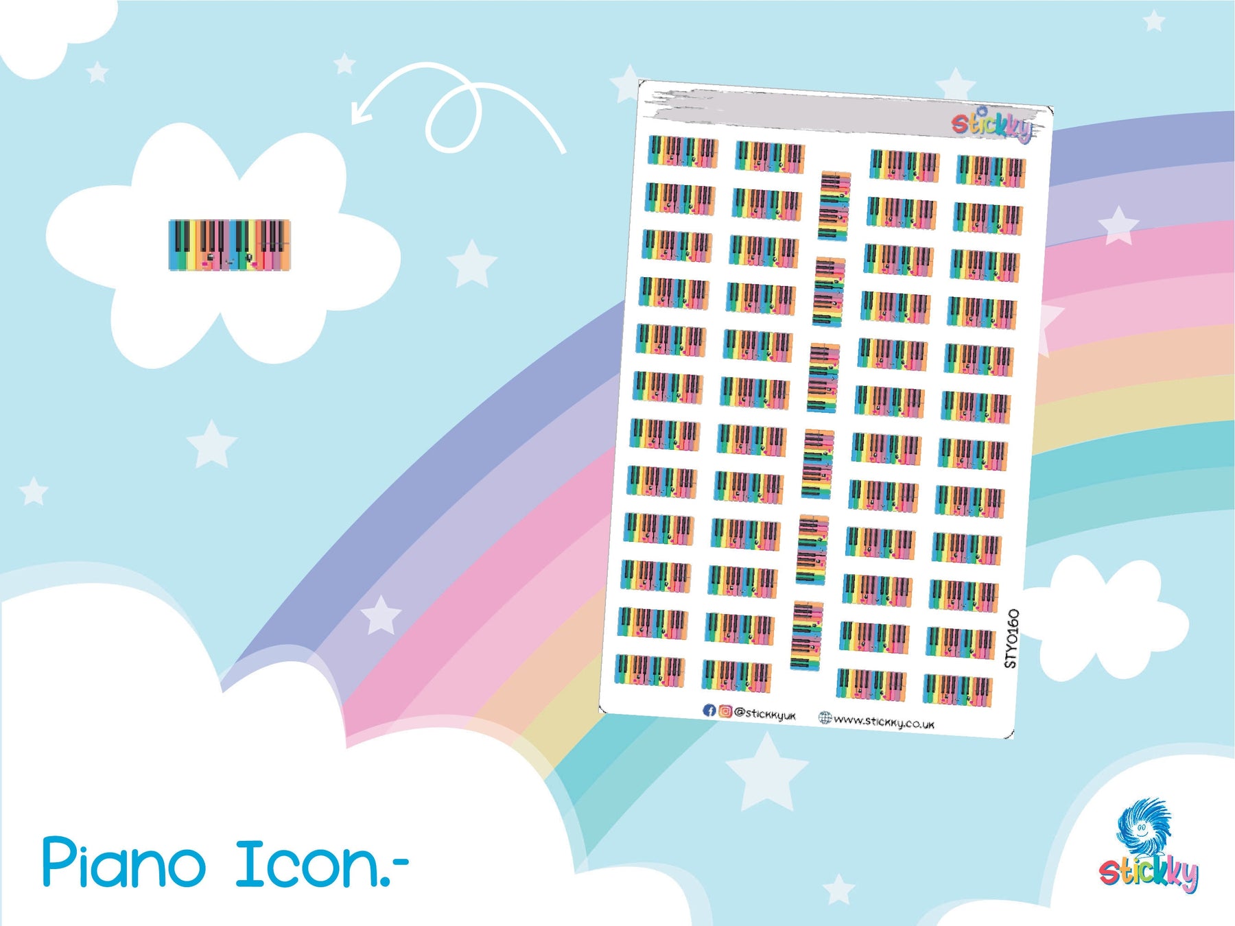 Piano Stickers Sheet.-