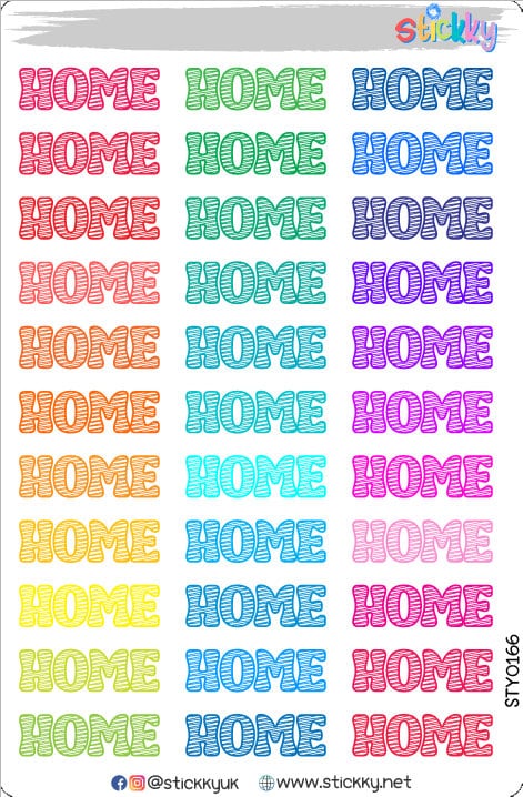 Home Script Planner Stickers Sheet.-