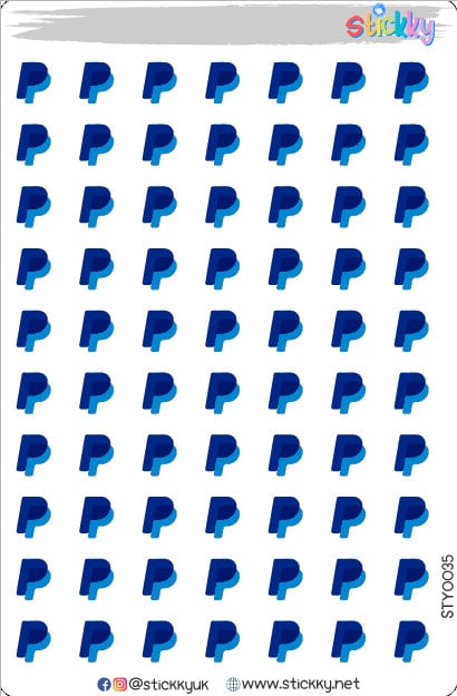 PayPal Logo Stickers Sheet.-
