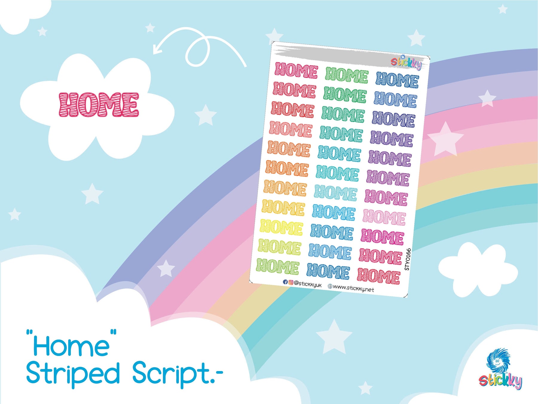 Home Script Planner Stickers Sheet.-