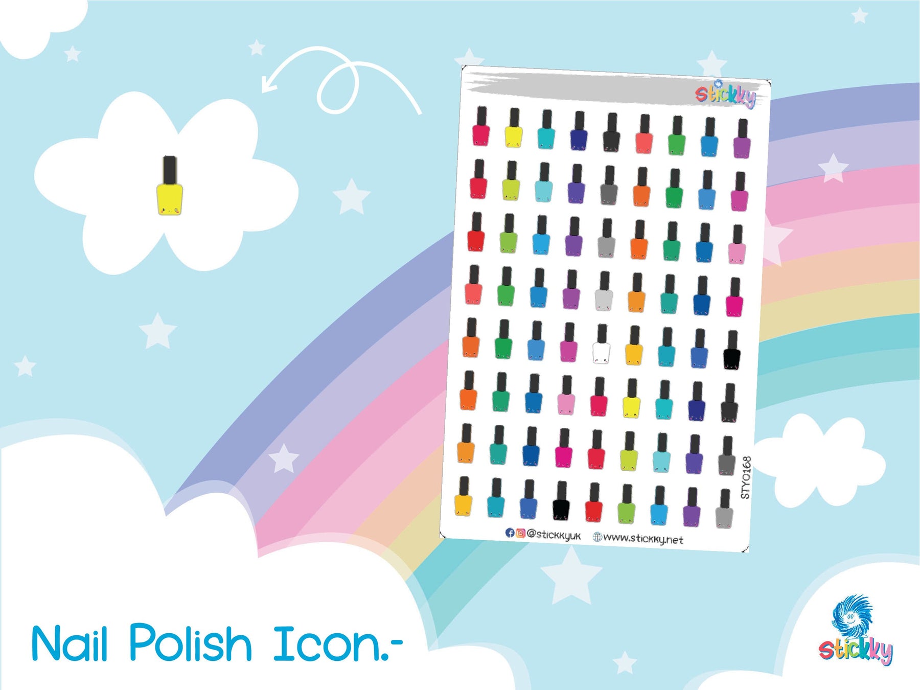Nail Polish Stickers Sheet.-
