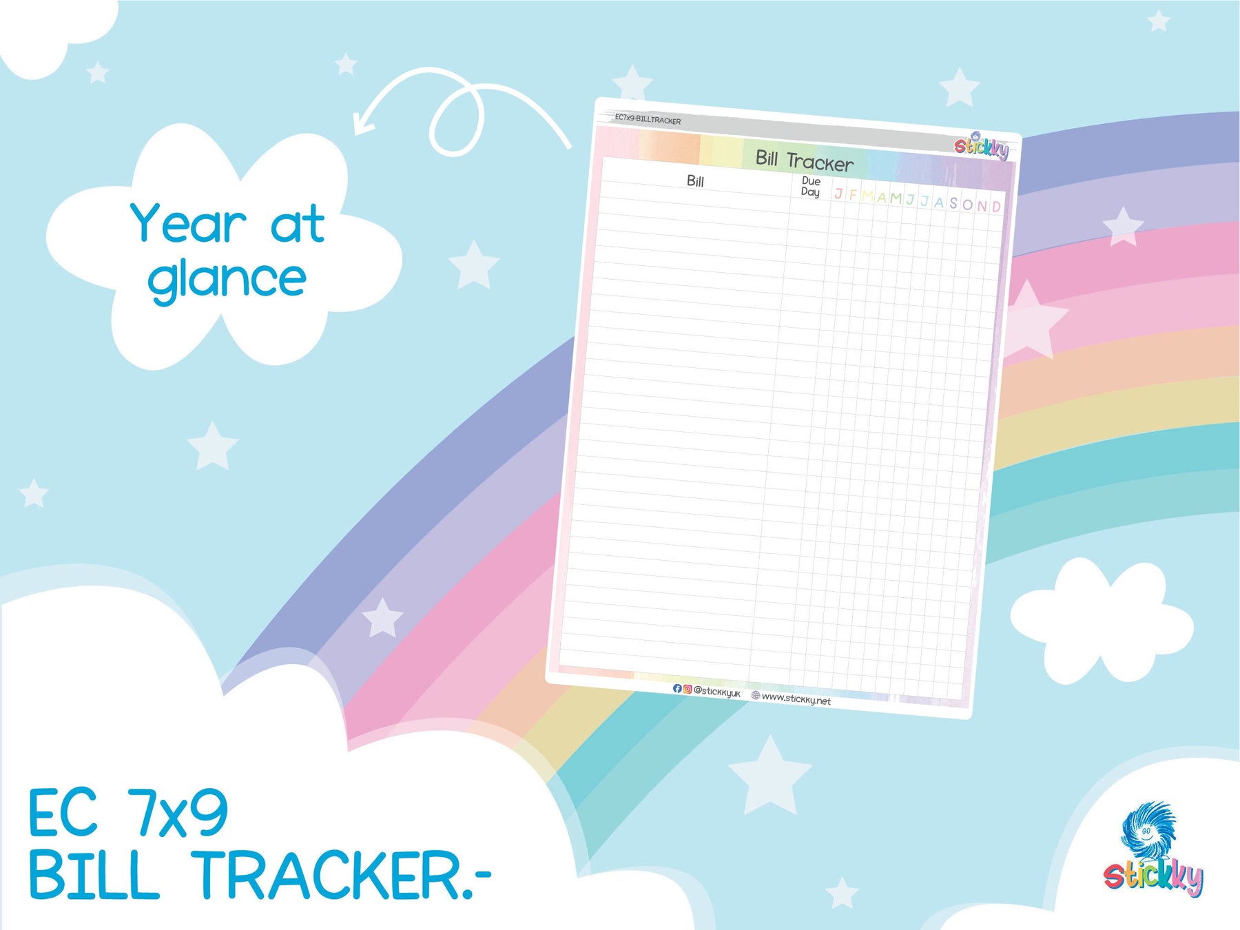 EC 7x9 Bill Tracker full page sticker.-