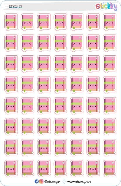 Book Icon Stickers Sheet