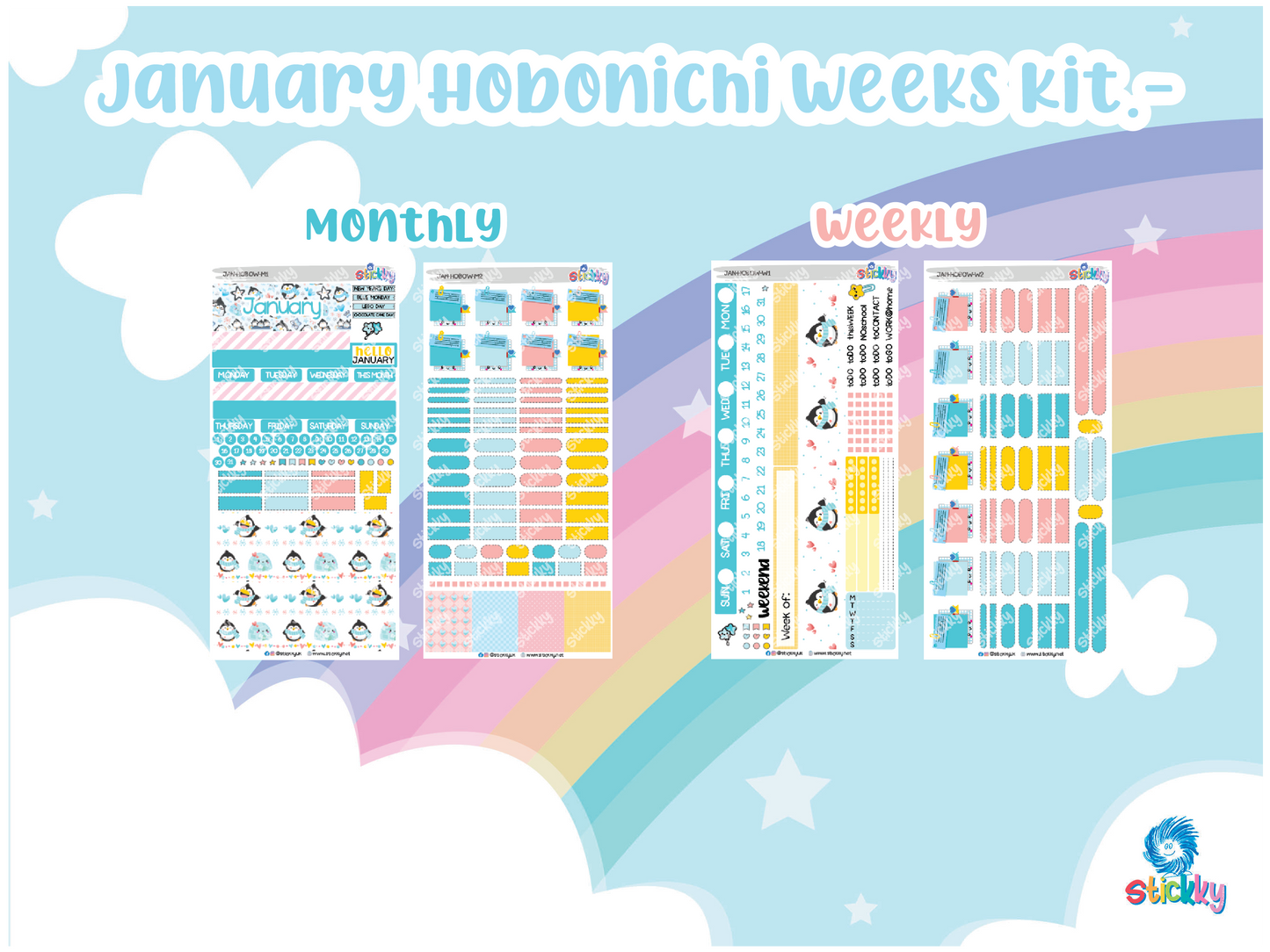 Stickky Monthly Subscription – Hobonichi Sticker Kits ✨