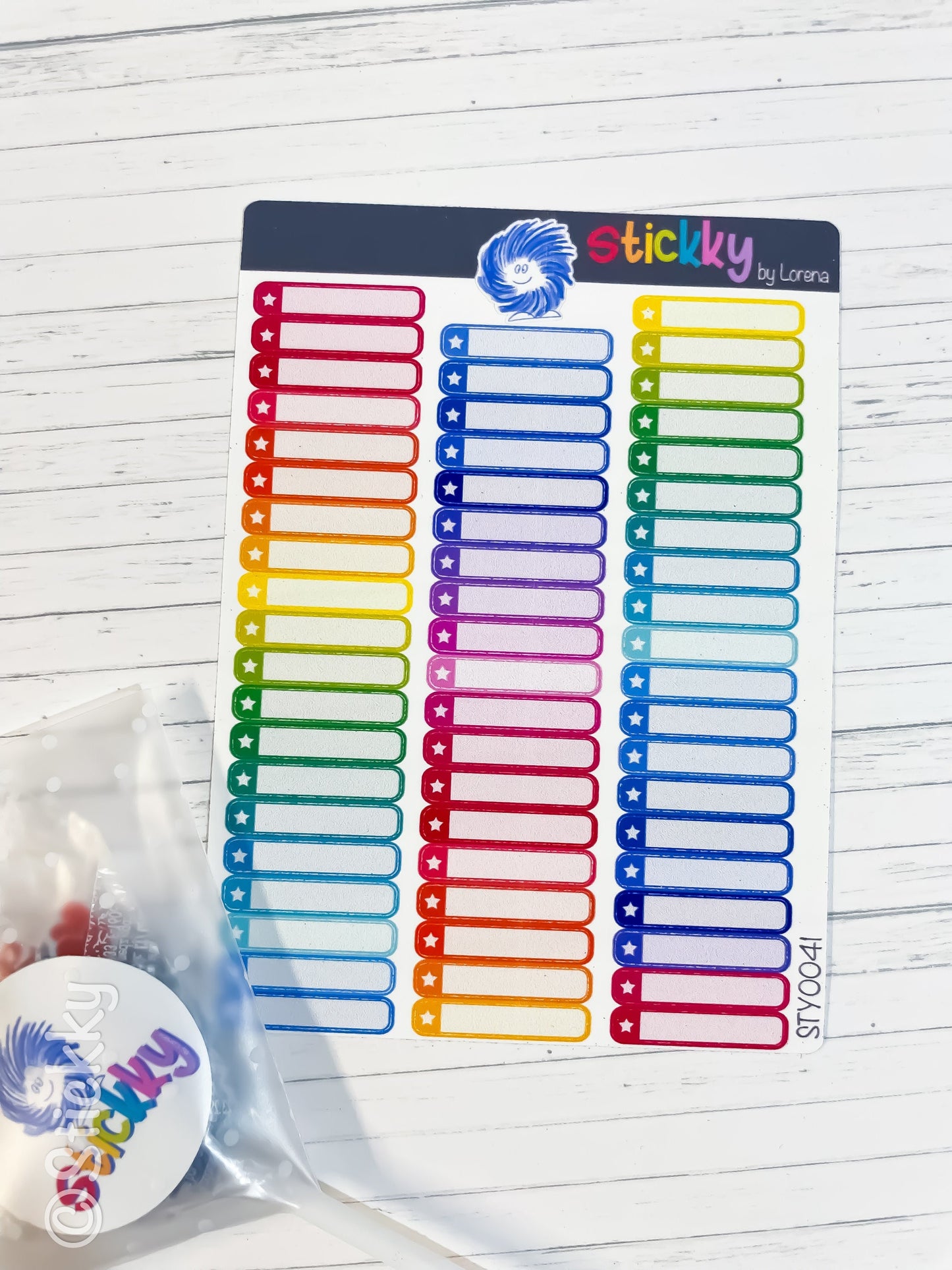 Happy Planner Small Rainbow Boxes Stickers Sheet - Stickky