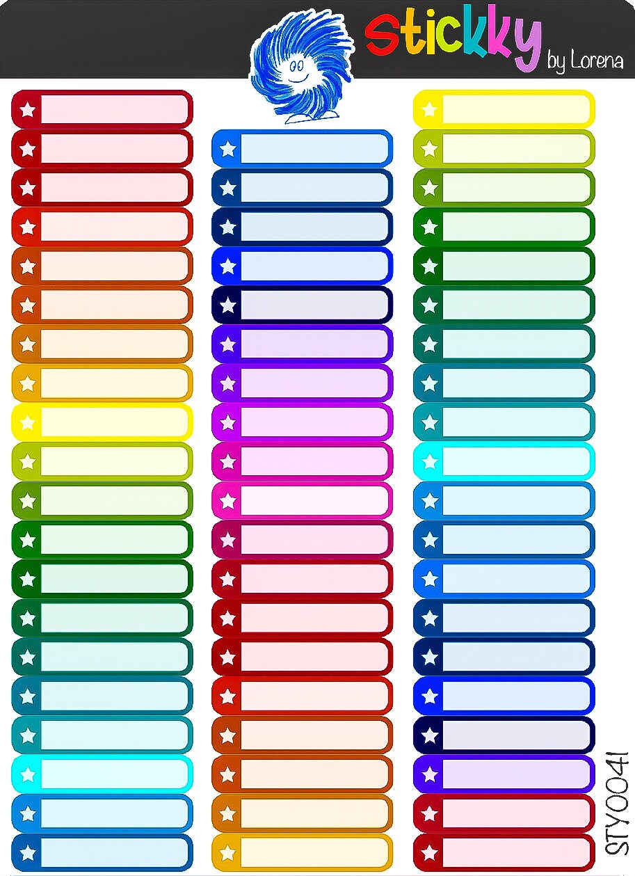 Happy Planner Small Rainbow Boxes Stickers Sheet - Stickky