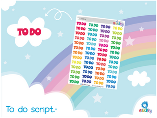 To Do Script — Rainbow Kawaii Planner Stickers | Stickky