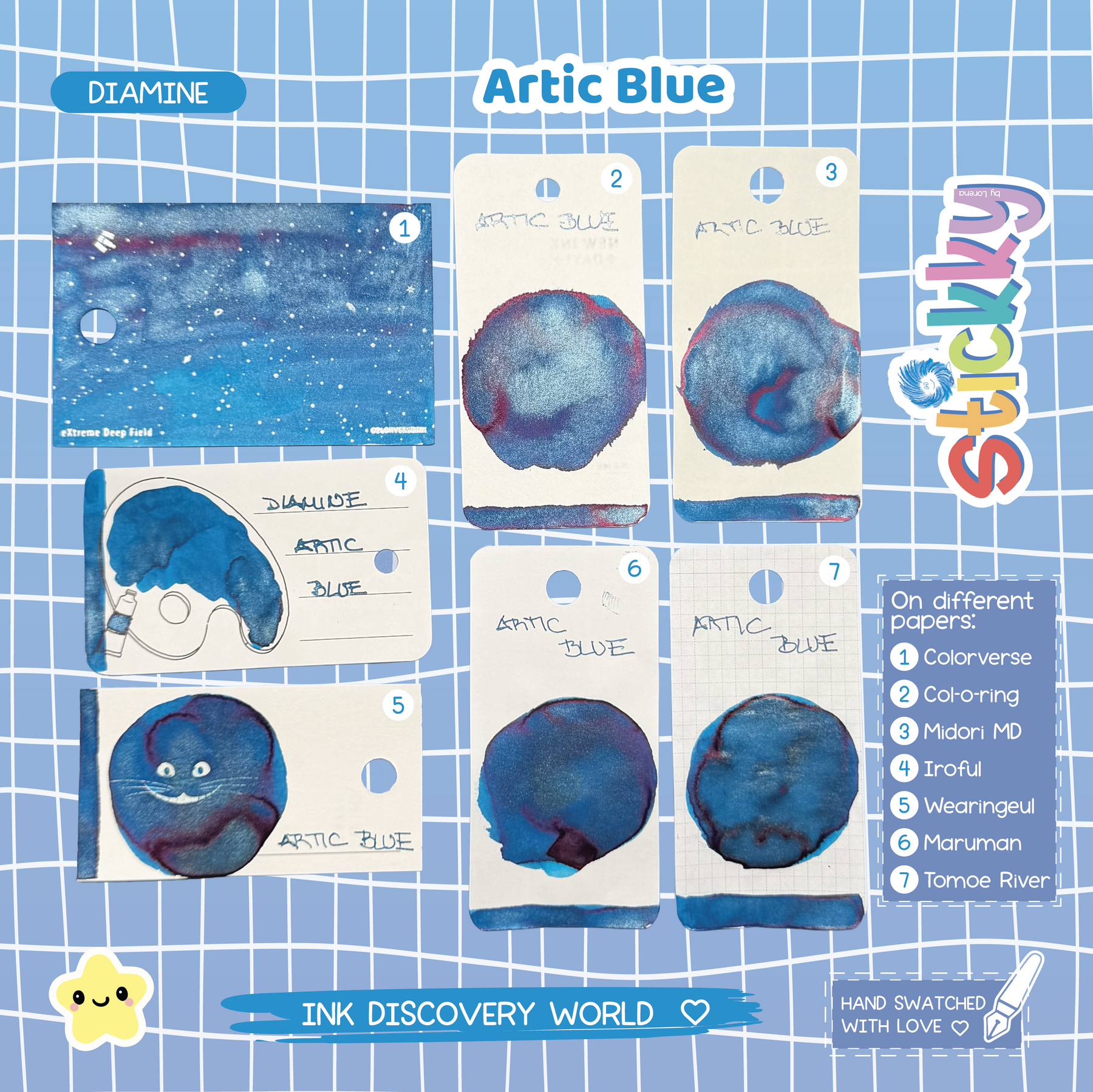 Diamine Arctic Blue Fountain Pen Ink Sample
