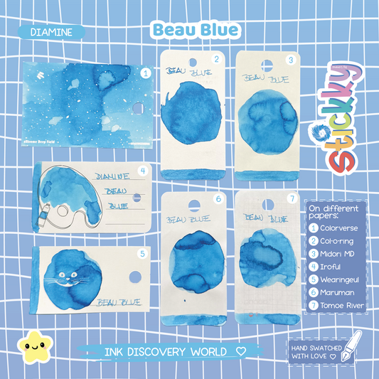Diamine Beau Blue Fountain Pen Ink Sample