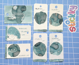 Diamine Celadon Cat Fountain Pen Ink Sample