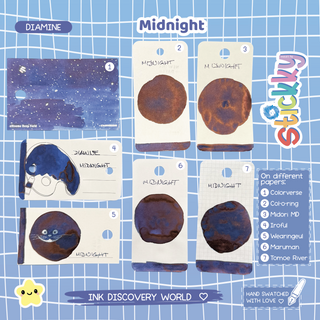 Diamine Midnight Fountain Pen Ink Sample