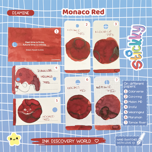 Diamine Monaco Red Fountain Pen Ink Sample