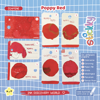 Diamine Poppy Red Fountain Pen Ink Sample