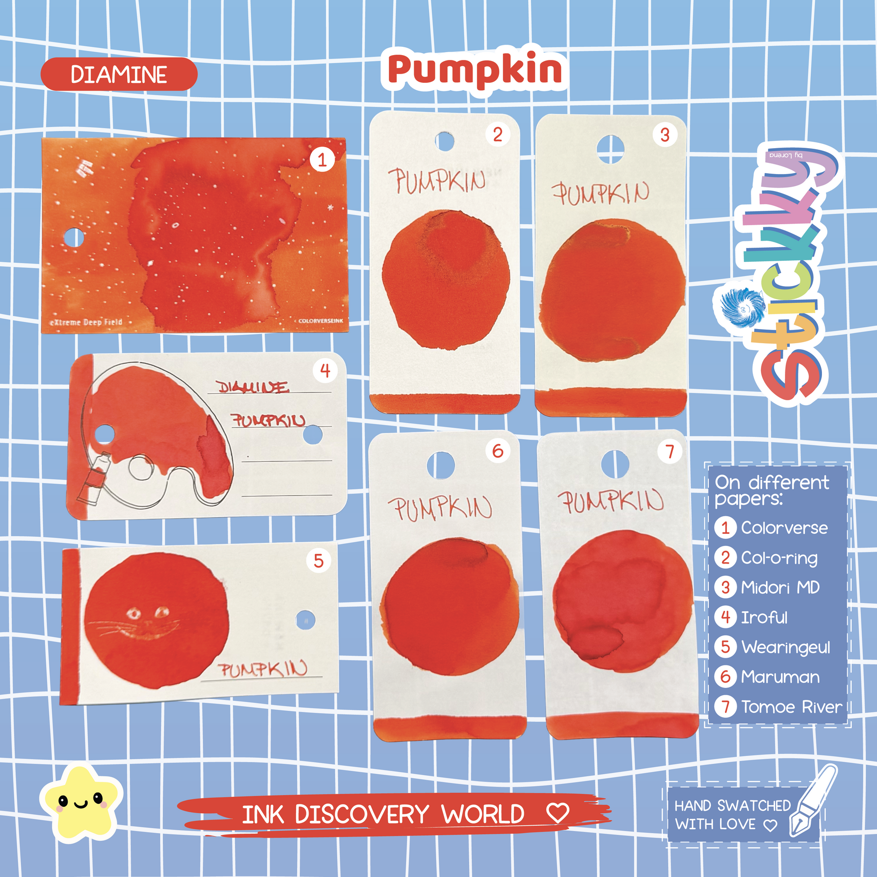 Diamine Pumpkin Fountain Pen Ink Sample