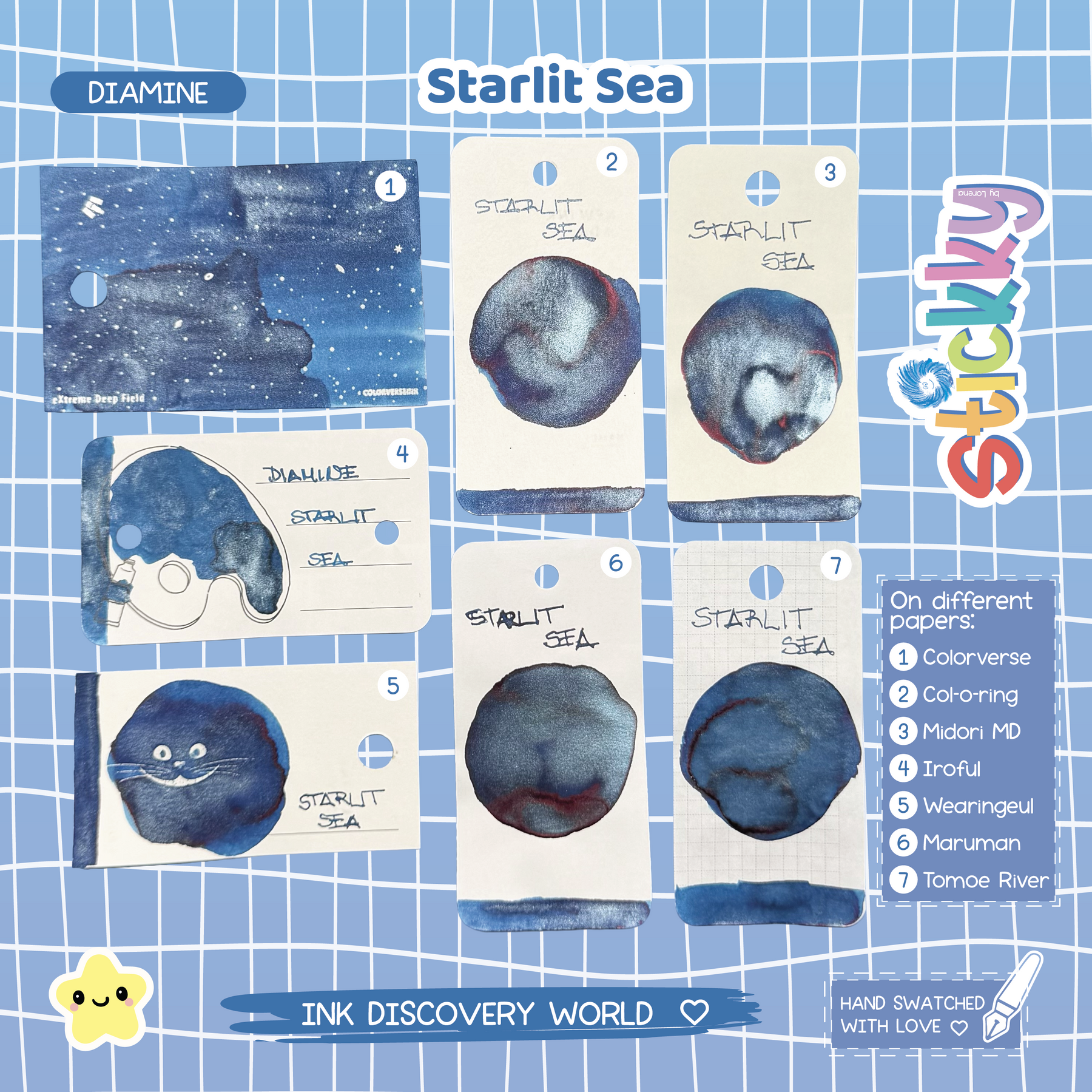 Diamine Starlit Sea Fountain Pen Ink Sample