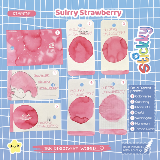 Diamine Sultry Strawberry Fountain Pen Ink Sample