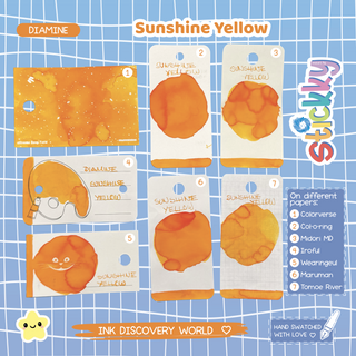 Diamine Sunshine Yellow Fountain Pen Ink Sample