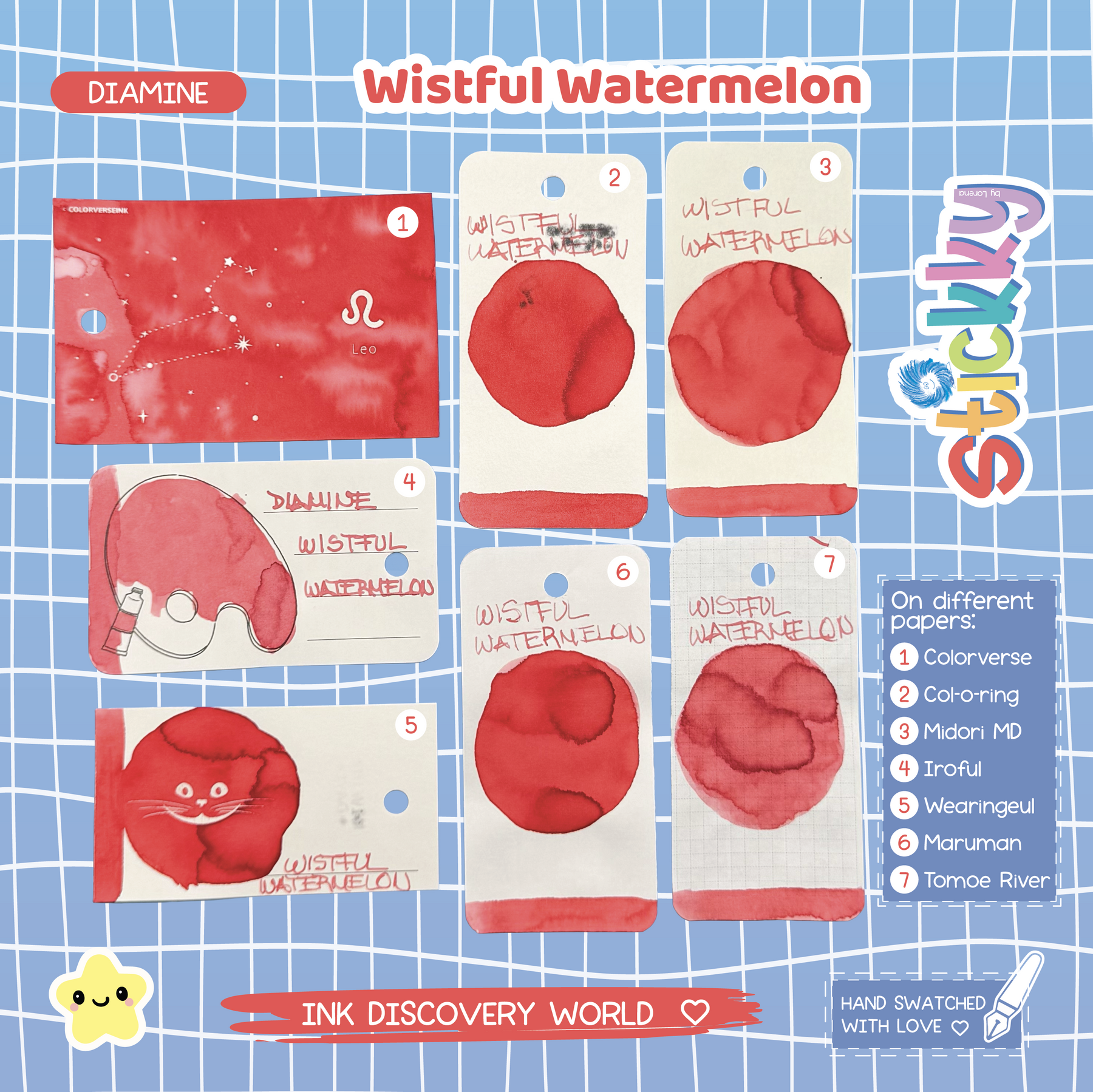 Diamine Wistful Watermelon Fountain Pen Ink Sample