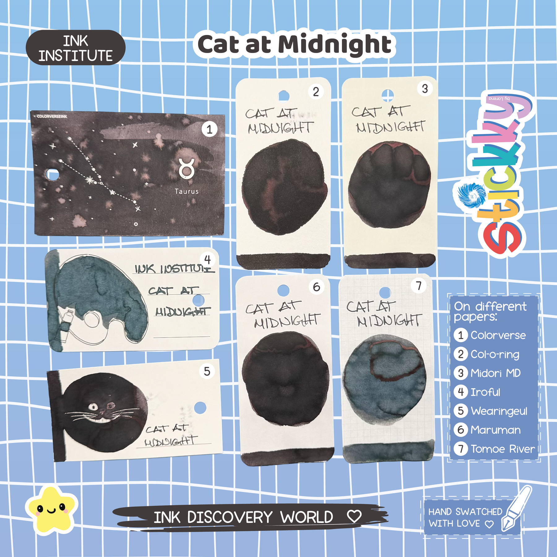 Ink Institute Cat at Midnight Fountain Pen Ink Sample